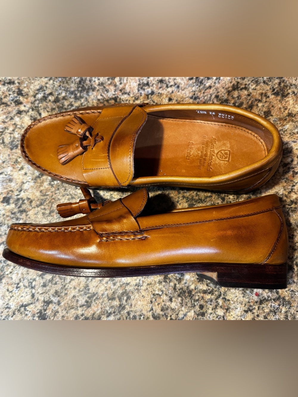 Allen Edmonds Schreier Men's LEATHER Tassel Kiltie Loafers Size 10.5 EEE BROWN